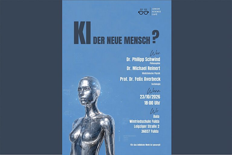 Herzliche Einladung zum Junior Science Café: „KI – der neue Mensch?“